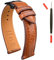 Gomvadr Leder Uhrenarmband pflanzlich gegerbtes Top-Grain-Lederarmband, 16 18 19 20 21 22mm Schnellspanner-Ersatzarmbänder (Cognac/Schwarze Schnalle/Match Stitch, 21mm)