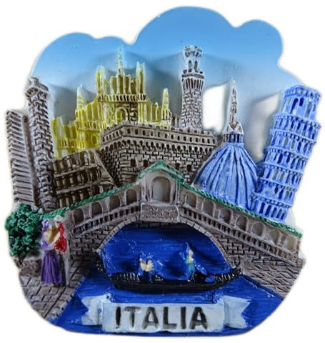Souvenir Magnet Italien Venedig Rialto Brücke 7 x 6 x 1,9 cm Maritim Urlaub Kühlschrankmagnet Figur Deko GMUS K27