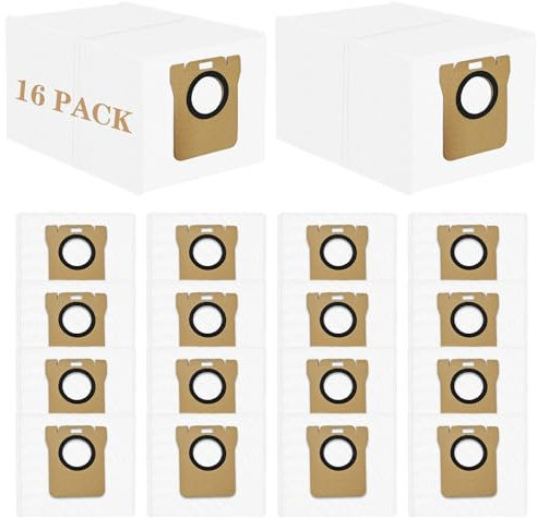 Lot de 16 Sacs D'aspirateur Compatibles avec Dreame L10s Ultra / L10 Ultra / L20 Ultra/S10 PLUS/ S10 Pro Plus/ S10 PRO/S20 PRO/ X10, Sac à Poussière de Remplacement pour Aspirateur