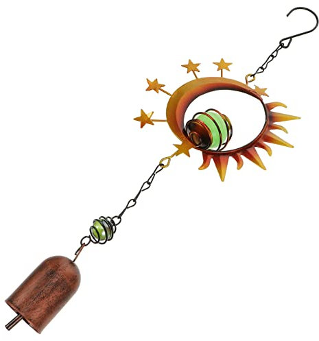 BESPORTBLE Windspiel Glocken Aus Eisen Mit Sonnen Form Anhänger Für Garten Terrasse Dekoration Hängende Windglocke Für Haus Party Feiern Geschenk