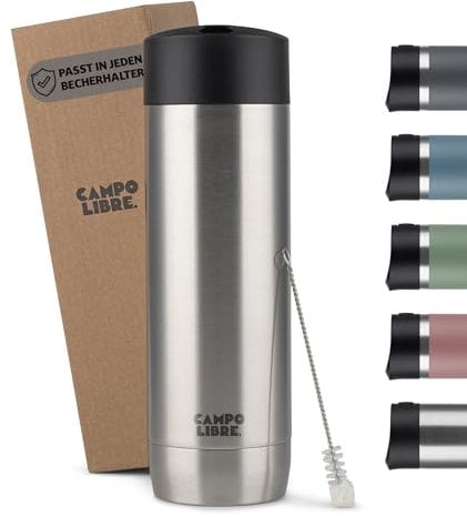 Campo Libre.® Anto I Kaffeebecher to go thermo I Thermobecher 450ml I 100% auslaufsichere Travel Mug mit One-Touch-Verschluss I Premium Coffee to go becher I Doppelwandig, hält mind. 6h heiß