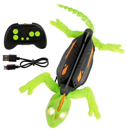 Binghe Gecko Wandflitzer Ferngesteuerte elektrische Wall Crawler Gecko mit LED-Augen leuchtenden und Type-C-Kabel kann Wände und Decken erklimmen für Jungen und Mädchen im Alter von 3-8 Jahren/älter