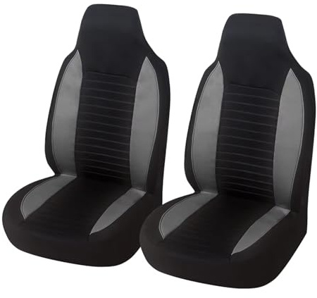 Autoschonbezüge Für Peugeot 107 Vordersitze Mit Hoher Rückenlehne Universal-Sitzbezüge 2-teilig(2pcs Gray)