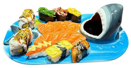 Generisch Hai Sushi Teller,Hitzebeständiges Geschirr,Hai Dessertteller - Sushi Dumplings Party Fest Abendessen Haushalt Kuchen