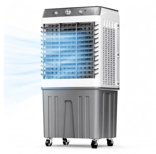 Climatiseur Mobile Portable 3 Fonctions, Grand Réservoir D'eau 60l, Oscillation Horizontale Automatique 120° Avec Protection Contre La Marche à Sec Pour Chambre, Salon, T 50*37*112cm/19.7*14.6*44.1in