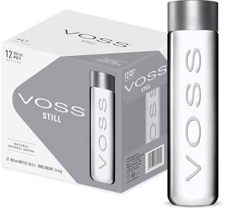 VOSS Still Water, Pack of 12 x 850ml PET Bottles, Natural Mineral Water