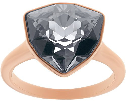 Swarovski Anello da Donna in vetro nero – 509837, base metal, 15, colore: oro rosa/nero, cod. 5098372