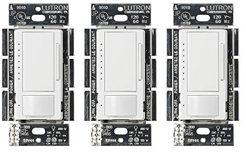 Lutron Maestro LED+ Dimmer and Motion Sensor (3 Pack) | Single-Pole and Multi-Location | MSCL-OP153M-WH | White