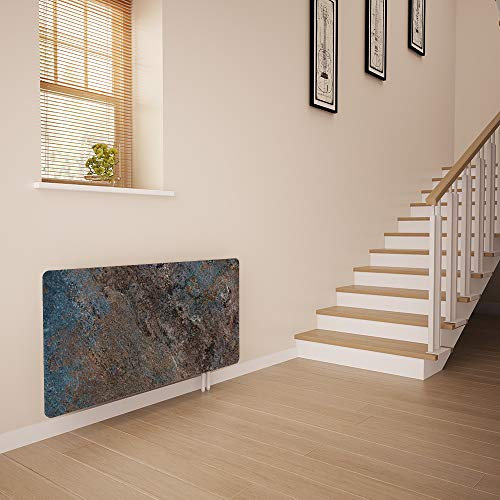 Glass Radiator Cover Printed - Concrete - Made by Premier Range in 1420mm Wide x 640mm High