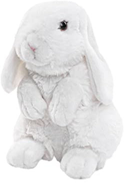 Uni-Toys - Widderkaninchen weiß - 19 cm (Höhe) - Plüsch-Hase, Kaninchen - Plüschtier, Kuscheltier