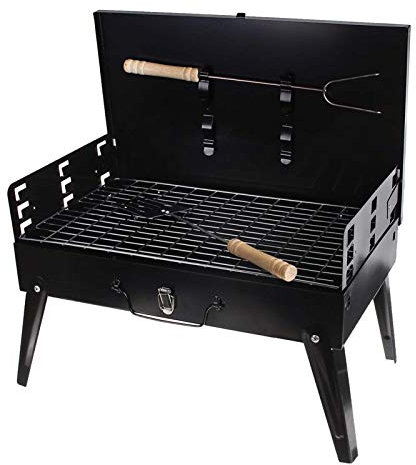 caihuashopping Picknick-Grill Tragbarer BBQ-Kohle-Grill Space-Saving & Faltbar BBQ-Grill für Outdoor-Hinterhof Camping-Picknick 18.1 x 18,5 x 10,6 Zoll entfaltet Kleiner Grill