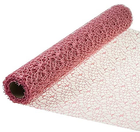 Tischband in Netzoptik 4,5x0,5m Tischläufer Dekorationsband Floristikband Farbwahl, Farbe:altrosa