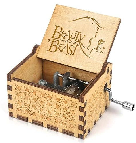 Hefonti Spieluhr mit Spieluhr Die Schöne und das Biest, Geschenk für Ehefrau, Freundin, Valentinstag, Weihnachten, Geburtstag, für Frauen, Mädchen, Ehemann, Freund, Spieluhr