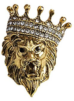 HCMA Rétro Lion Bouclier Couronne Animaux Broches Mode Hommes Costume Chemise col Aiguille Badge épinglettes Bijoux Hommes vêtements Accessoires