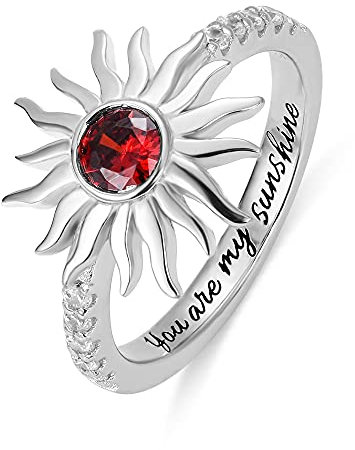 Ring mit Gravur You Are My Sunshine, 925er Sterlingsilber, Geschenk für Tochter, Ehefrau, Mutter