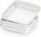 MALACASA, serie Ivy, plato hondo de porcelana, plato de sopa, 4 piezas platos hondos blancos, platos cuadrados, 20,5 cm, 900 ml