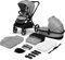LIONELO Mika 2in1 Kombikinderwagen. Babywanne, Kinderwagen, Buggy. Regenschutz, Schultergurt zum Transport, Matratze, Moskitonetz, Fußabdeckung, wasserdichtes Material, Gummiräder (GREY STONE)