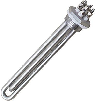 Edelstahlheizung 1 (DN25) Durchmesser 33.2mm BSP Heizpatrone Edelstahlflansch mit Silikonring 48V 1500W 2U