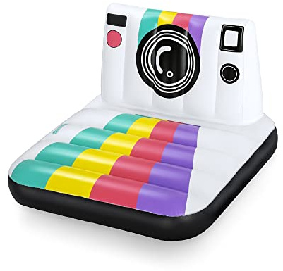 Bestway Vintage Camera Pool Float, Inflatable Lounger, Swimming Pool and Beach Toy