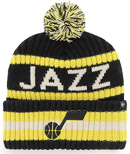 47 NBA Bering Strickmütze mit Bommel für Erwachsene, Utah Jazz Black, Einheitsgr��e