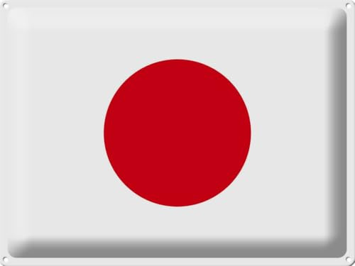mrdeco Cartel de metal 30 x 40 cm abovedado bandera de Japón bandera de Japón decorativa cartel de chapa de estaño
