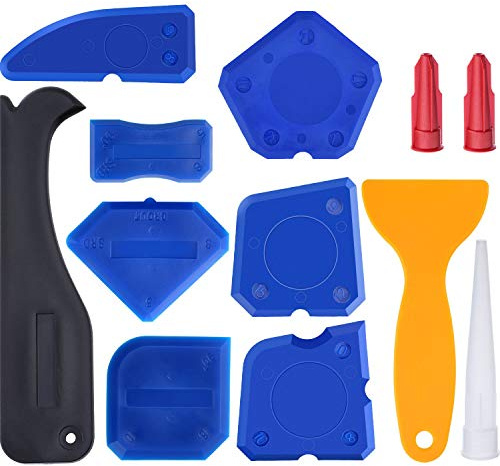 Silikonentferner Werkzeug Set, 12 Stück Fugenglätter Set, Silikon Caulking Werkzeug Kit, Silikon Schaber Silikonentferner Dichtungswerkzeuge für Küche Bad Boden Fliesen