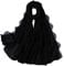 Yurosiay Damen Schal Stola Chiffon Kopftuch Mit Spitzen Leichte Weich Lange Halstücher Mode Elegant Head Wrap Scarf Chiffon Umhang Cape Damen Chiffon Schal für Ganzjährig 70×175cm Schwarz