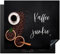 KitchenYeah© Herdabdeckplatte Einteilig Induktionsmatte Küche Abdeckung Ceranfeld Herd Abdeckplatte Deko Vinyl Matte Aufrollbar Zitate & Sprüche - Kaffee junkie - 58x51 cm
