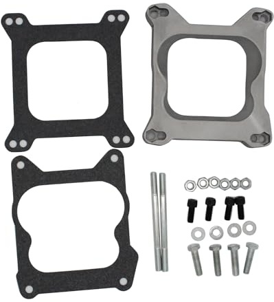1 Set SHLPDFM Carburetor Spacer 3/4 Plastic Phenolic 4 Brl Open Square Bore Flange W/ Gaskets And Mounting Hardware Fits 4150 and 4160 series Holley carbs