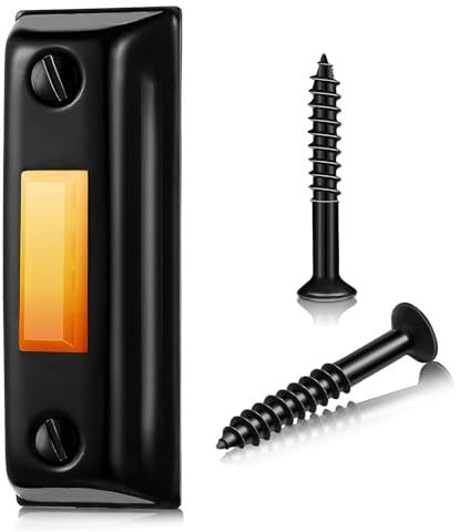 Luojuny Door Bell Button Only Wired, Doorbell Button with Warm Yellow Light, Wall Mount Metal Doorbell Push Button Replacement Garage Door Opener Button Switch for Home, Easy Installation Black
