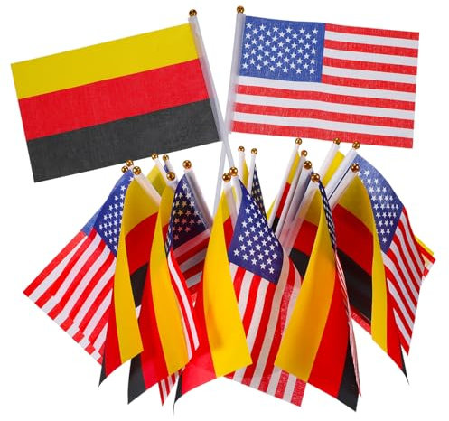 DIKACA 20st Usa Deutschland Schwenkt Die Flagge Tragbare Flaggen Amerikanische Flaggen Auf Stick Hand Schwenkende Fahnen Kleine Us-flagge Flagge Mexiko Mini Polyester Vereinigte Staaten