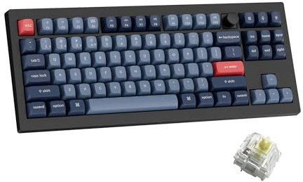 Keychron V3 Max TKL Wireless Mechanical Keyboard, QMK/VIA RGB Bluetooth/2.4 GHz/Wired, 87 Keys Hot-Swappable with Gateron Banana Switch, Compatible with Mac Windows Linux