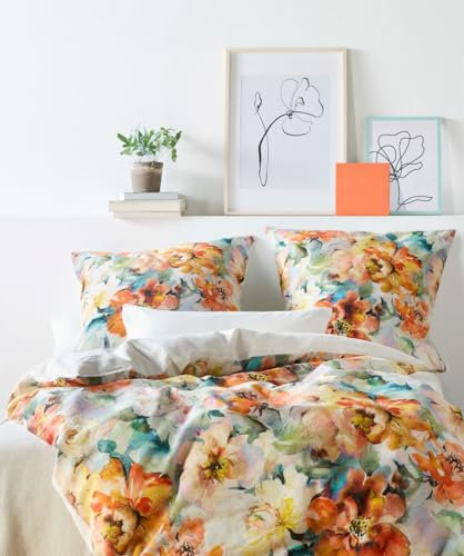 fleuresse Bettwäsche Provence Cassis Halbleinen (344413) (1 x 80x80 + 1 x 155x220 cm), 344413-0009
