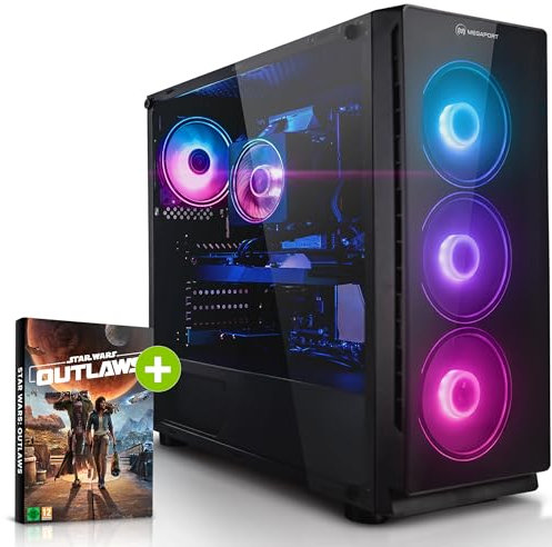 Megaport PC Gamer Fixe AMD Ryzen 7 5700X • GeForce RTX5070 12Go • 32Go DDR4 • 1000Go M.2 SSD • sans système d'exploitation • WiFi • Ventilateur • Unité Centrale Ordinateur de Bureau