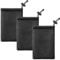ZXUPOI 3 Pcs Schwarze Beutel Kordelzug Netzbeutel Dicke Nylon Mesh Tasche Kleine Aufbewahrungstasche für Mini Stuff MP3 Ladegerät Kopfhörer Schlüssel