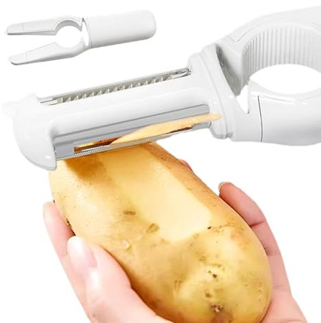 Huasean Pelador 5 en 1, pelador de verduras abridor de botellas - Herramienta múltiple de cocina de acero inoxidable de grado alimenticio - Gadgets vegetales multifuncionales aptos para lavavajillas