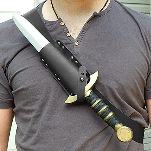 Cachorro Vintage Ninja Sword Dagger Frog, Outdoor Protective Knife Sleeve, Medieval Assassin Satchel Sword Frog Waist Holster Props, Renaissance Cosplay Costume,Black