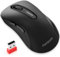 memzuoix Mouse Wireless 2.4GHz, Mouse Ottico Portatile 1400 DPI con Mini Ricevitore USB, 5 Tasti e Funzionamento a Batterie per Laptop, Desktop, MacBook - Nero Opaco