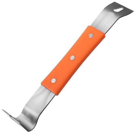 Krujecnt Palanca De Acero Inoxidable, Palanca De Barra Plana Con Mango De Goma, Herramienta Para Quitar Zócalos, Pequeña Palanca Multifuncional Rascador Para Automoción, Demolición, Sacaclavos