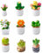 9pcs Mini Dollhouse Plants, Miniature Bonsai Plant Models Tiny Fake Green Plants Small Potted Plants Artificial Flower Pots Ornament Furniture Accessories for Miniature Garden Home Desk Decoration