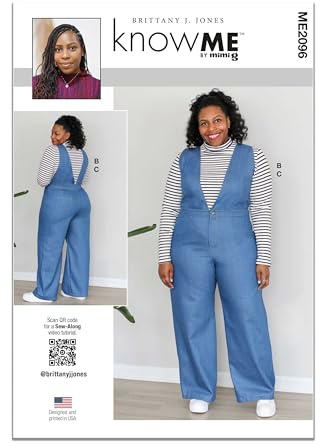 KNOW ME Sewing Pattern ME2096N5 Misses' Tops and Jumpsuit by Brittany J. Jones N5 (10-12-14-16-18)