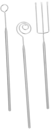3 Piezas Estufa De Tenedor De Chocolate Fuente De Pastel Mango De Herramienta De Postre Cuchara Para Derretir Tenedor Para Fondue Acero Inoxidable Silver COLLBATH