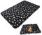 COLLBATH Luxuriöse Fleecedecke doppelseitig für Haustiere Katzen und Hunde 100 x 70 cm Schwarz/Weiße Pfoten