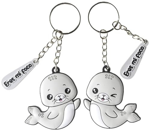 Galilea® Porte-clés original pour couples – Cadeau couple et amitié, original et unique, Phoques, S