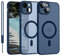 YUANDMI Cover Magnetica per iPhone 15 Plus Compatibile con MagSafe, Custodia Per iPhone 15 Plus Traslucida Opaca Case Ultra-Sottile Silicone Anti-Scivolo Resistente ai Graffi, Blu Scuro