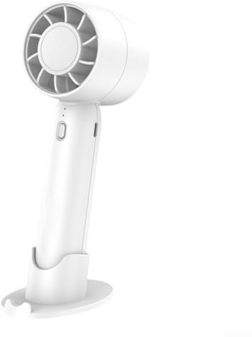 Ventilador de turbina portátil de escritorio de mano, mini ventilador de carga USB, ventilador sin aspas para refrigeración silenciosa en cualquier lugar (blanco)