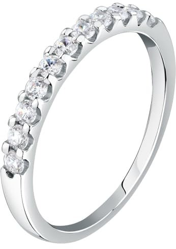 CHRIST Damen-Damenring 585er Weißgold 5 Diamant 50, Weißgold 32027485