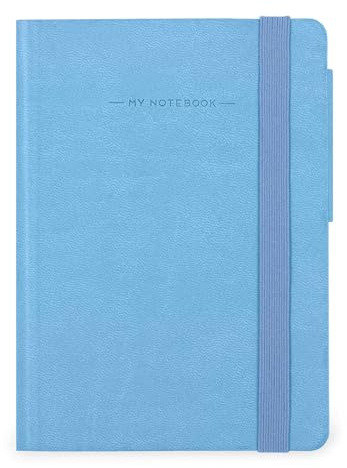 LEGAMI - Weißes Papier Notizbuch My Notebook, Retro Blue, Small, FSC-zertifiziertes Papier, 192 Seiten, weicher Einband, elastischer Verschluss, 9.5 x 13.5 cm