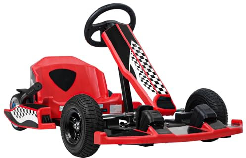 Electric Go Kart for Kids, 36V 350W Motor, 16 MPH Drift Kart, Adjustable Length Ride-On Racing kids go kart Ages 6-12, Strong Load Bearing, Drift Mode (red)