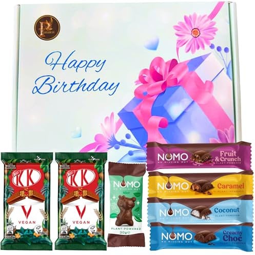 Parahon Happy Birthday Gift Box – Dairy Free Vegan Chocolate for Kids, Mum, Dad | 7 Assorted Chocolate Multipack | Plant-Based Birthday Present | Sweets Treats for Your Loved One